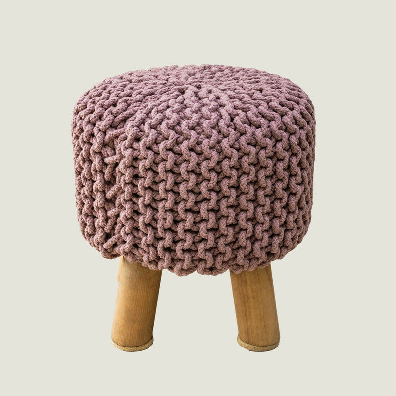 _label_, DSZ Product, feed-cond-new, feed-sl-free shipping, free-shipping, newKids Hand Knitted Cotton Braided Foot Rest Sitting Stool Ottoman (Rose Pink) - Premium Furniture > Living Room > Ottomans & Footstools from La'Grace Home ! Shop Online Buy Now at S & D's Value Store Family Business Best Customer Service_label_, DSZ Product, feed-cond-new, feed-sl-free shipping, free-shipping, new