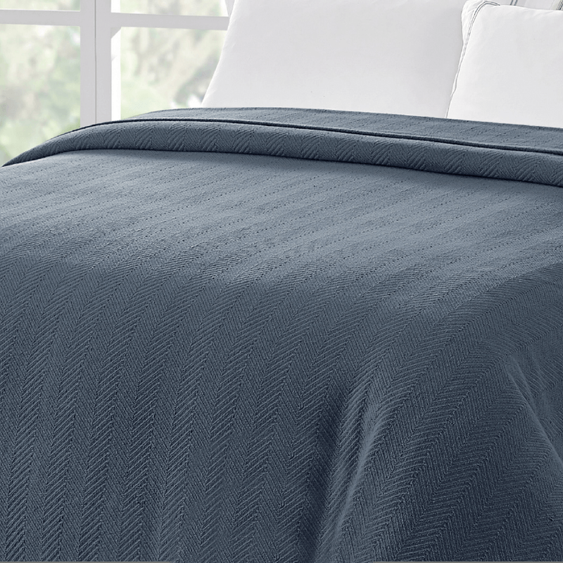 _label_, DSZ Product, feed-cond-new, feed-sl-free shipping, free-shipping, newOrganic Woven Herringbone Blue Blanket 228 X 228 Cm - Premium Home & Garden > Bedding > Blankets & Throws from La'Grace Home ! Shop Online Buy Now at S & D's Value Store Family Business Best Customer Service_label_, DSZ Product, feed-cond-new, feed-sl-free shipping, free-shipping, new