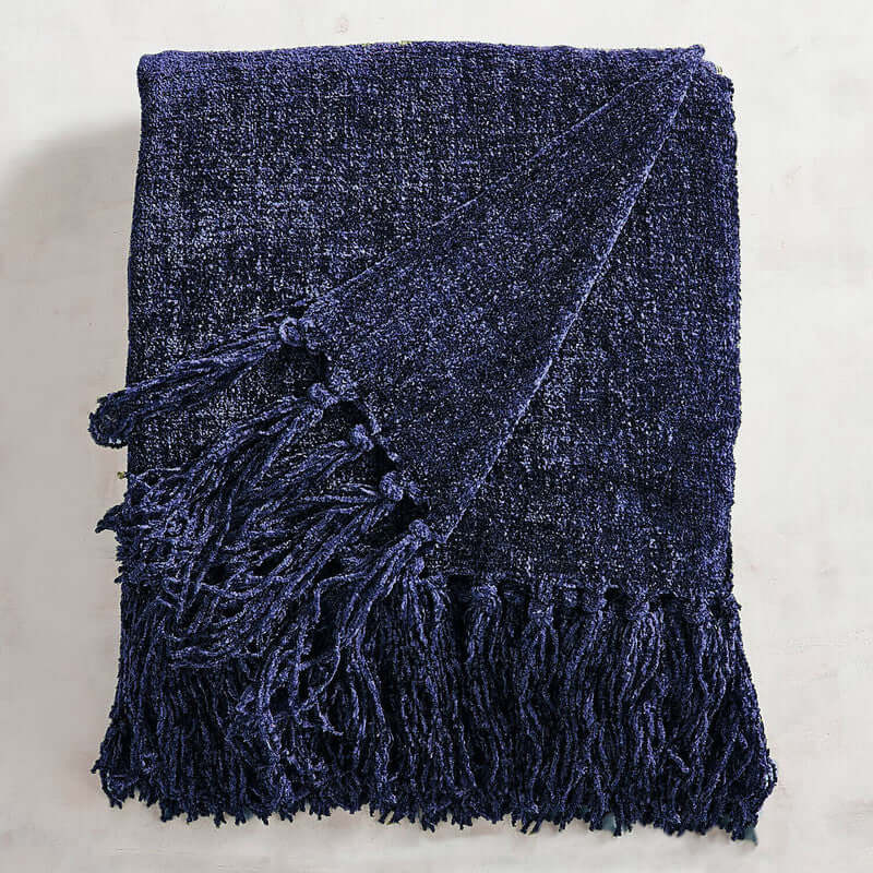 _label_, DSZ Product, feed-cond-new, feed-sl-free shipping, free-shipping, newAcrylic Chenille Tassel Knitted Blanket Bed Sofa Throw Rug 150 X 200 Cm (Blue) - Premium Home & Garden > Bedding > Blankets & Throws from La'Grace Home ! Shop Online Buy Now at S & D's Value Store Family Business Best Customer Service_label_, DSZ Product, feed-cond-new, feed-sl-free shipping, free-shipping, new