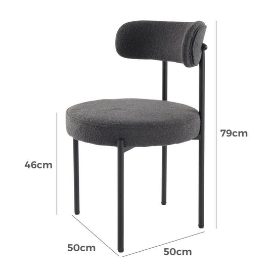 DSZ Product, feed-cond-new, feed-sl-DSZ Freight PayableCharcoal Chic Boucle Elsa Dining Chairs - Premium Furniture > Dining > Kitchen & Dining Chairs from Dreamo ! Shop Online Buy Now at S & D's Value Store Family Business Best Customer ServiceDSZ Product, feed-cond-new, feed-sl-DSZ Freight Payable