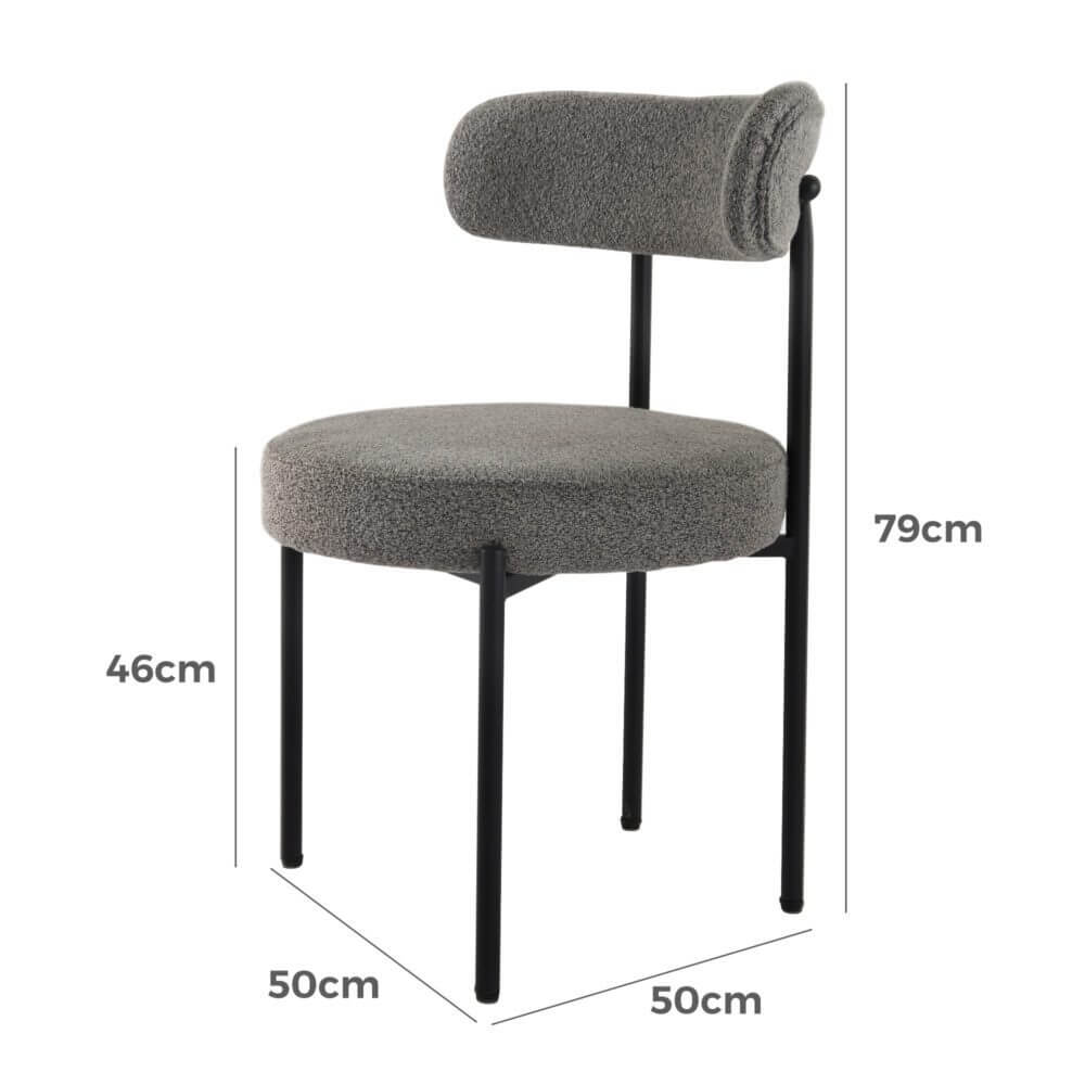 DSZ Product, feed-cond-new, feed-sl-DSZ Freight PayablePlush Boucle Cushioned Elsa Dining Chairs in Slate Grey - Premium Furniture > Dining > Kitchen & Dining Chairs from Dreamo ! Shop Online Buy Now at S & D's Value Store Family Business Best Customer ServiceDSZ Product, feed-cond-new, feed-sl-DSZ Freight Payable