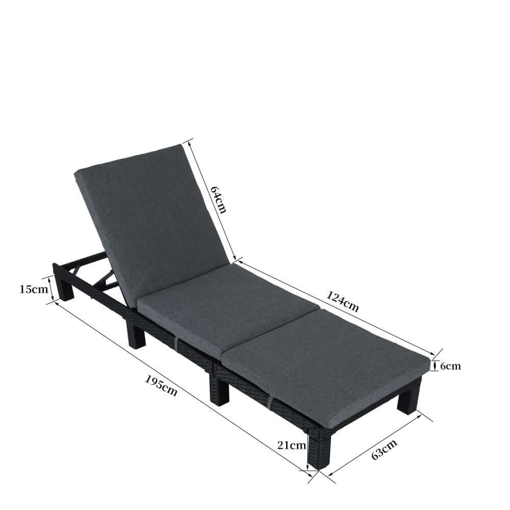 DSZ Product, feed-cond-new, feed-sl-DSZ Freight Payable, newBlack Rattan Sunbed With Adjustable Recline - Premium Furniture > Outdoor > Outdoor Sofas & Lounge Sets from Dreamo ! Shop Online Buy Now at S & D's Value Store Family Business Best Customer ServiceDSZ Product, feed-cond-new, feed-sl-DSZ Freight Payable, new