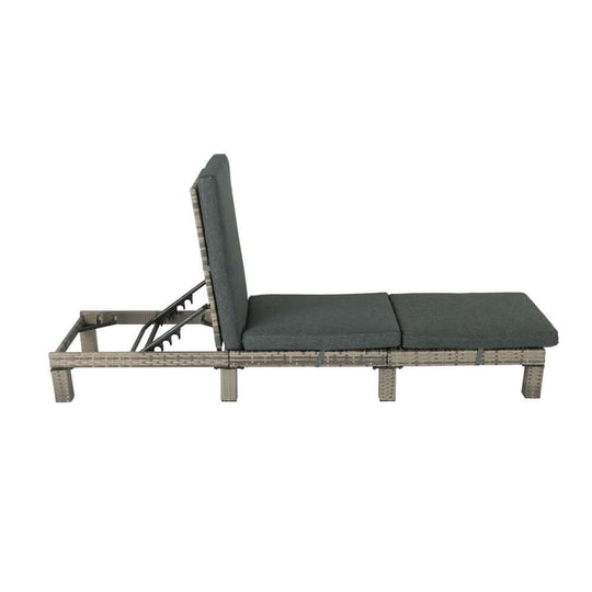 DSZ Product, feed-cond-new, feed-sl-DSZ Freight Payable, newGrey Rattan Sunbed With Adjustable Recline - Premium Furniture > Outdoor > Outdoor Sofas & Lounge Sets from Dreamo ! Shop Online Buy Now at S & D's Value Store Family Business Best Customer ServiceDSZ Product, feed-cond-new, feed-sl-DSZ Freight Payable, new