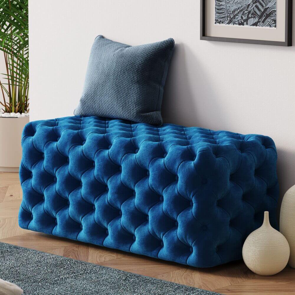 DSZ Product, feed-cond-new, feed-sl-DSZ Freight Payable, newElsa Navy Blue Velvet Ottoman - Rectangular - Premium Furniture > Living Room > Ottomans & Footstools from Dreamo ! Shop Online Buy Now at S & D's Value Store Family Business Best Customer ServiceDSZ Product, feed-cond-new, feed-sl-DSZ Freight Payable, new