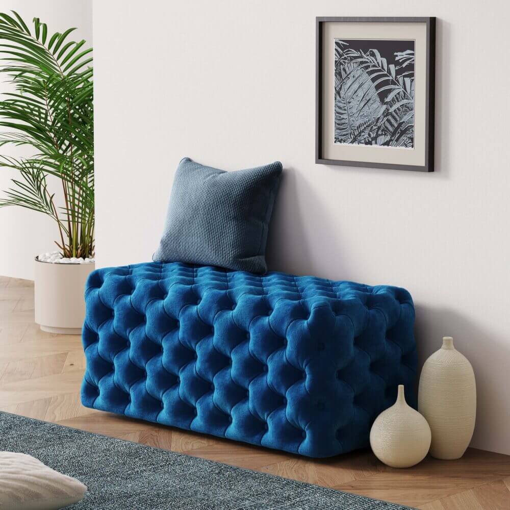 DSZ Product, feed-cond-new, feed-sl-DSZ Freight Payable, newElsa Navy Blue Velvet Ottoman - Rectangular - Premium Furniture > Living Room > Ottomans & Footstools from Dreamo ! Shop Online Buy Now at S & D's Value Store Family Business Best Customer ServiceDSZ Product, feed-cond-new, feed-sl-DSZ Freight Payable, new