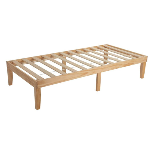 Single Size Warm Wooden Natural Bed Base Frame – Single