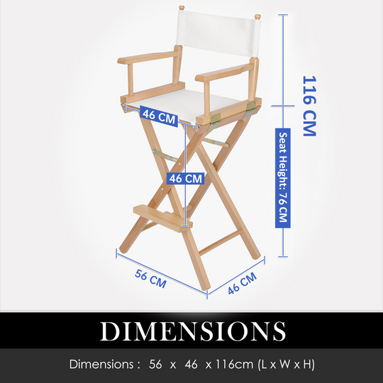 Director Movie Folding Tall Chair 76cm Beech WOOD HUMOR