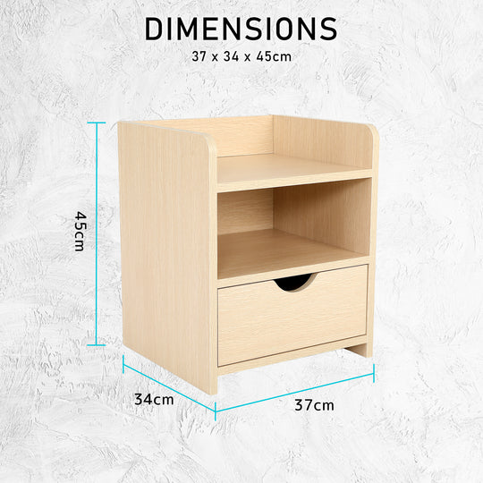 DSZ Product, feed-cond-new, feed-sl-DSZ Freight Payable, newBedside Table Side Storage Cabinet Nightstand Bedroom 1 Drawer 2 Shelf Lark Oak - Premium Furniture > Bedroom > Bedside Tables from La Bella ! Shop Online Buy Now at S & D's Value Store Family Business Best Customer ServiceDSZ Product, feed-cond-new, feed-sl-DSZ Freight Payable, new