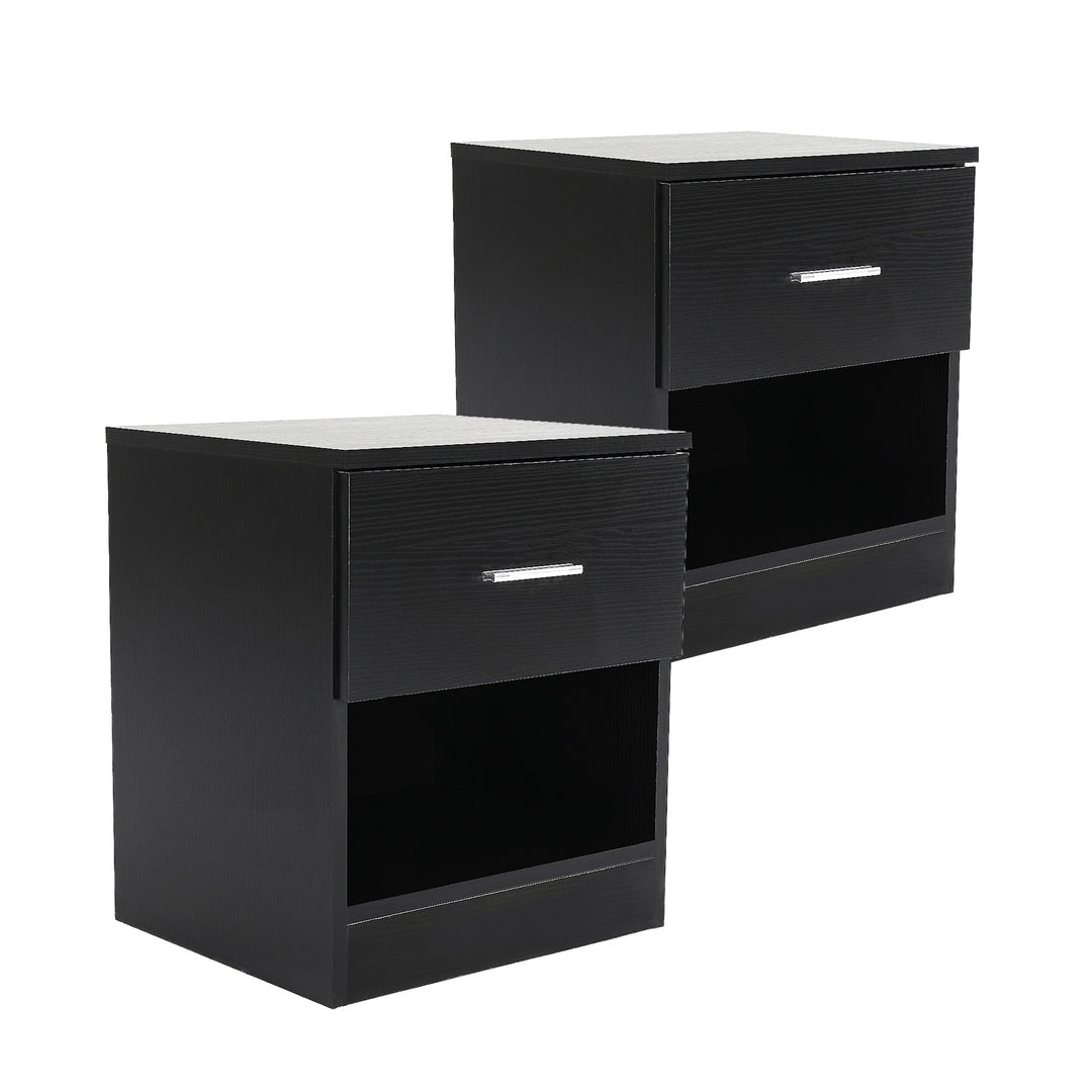 DSZ Product, feed-cond-new, feed-sl-DSZ Freight Payable, new2 X  Bedside Table Side Storage Cabinet Nightstand Bedroom 1 Drawer 1 Shelf Ella - Black - Premium Furniture > Bedroom > Bedside Tables from La Bella ! Shop Online Buy Now at S & D's Value Store Family Business Best Customer ServiceDSZ Product, feed-cond-new, feed-sl-DSZ Freight Payable, new