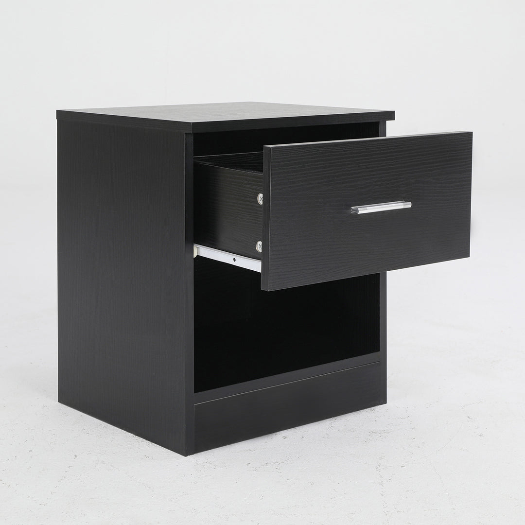 DSZ Product, feed-cond-new, feed-sl-DSZ Freight Payable, new2 X  Bedside Table Side Storage Cabinet Nightstand Bedroom 1 Drawer 1 Shelf Ella - Black - Premium Furniture > Bedroom > Bedside Tables from La Bella ! Shop Online Buy Now at S & D's Value Store Family Business Best Customer ServiceDSZ Product, feed-cond-new, feed-sl-DSZ Freight Payable, new