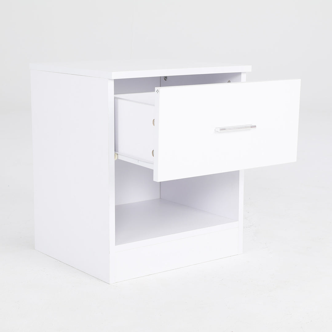 DSZ Product, feed-cond-new, feed-sl-DSZ Freight Payable, new2 X  Bedside Tables Storage Cabinet Nightstand 1 Drawer 1 Shelf Ella White - Premium Furniture > Bedroom > Bedside Tables from La Bella ! Shop Online Buy Now at S & D's Value Store Family Business Best Customer ServiceDSZ Product, feed-cond-new, feed-sl-DSZ Freight Payable, new