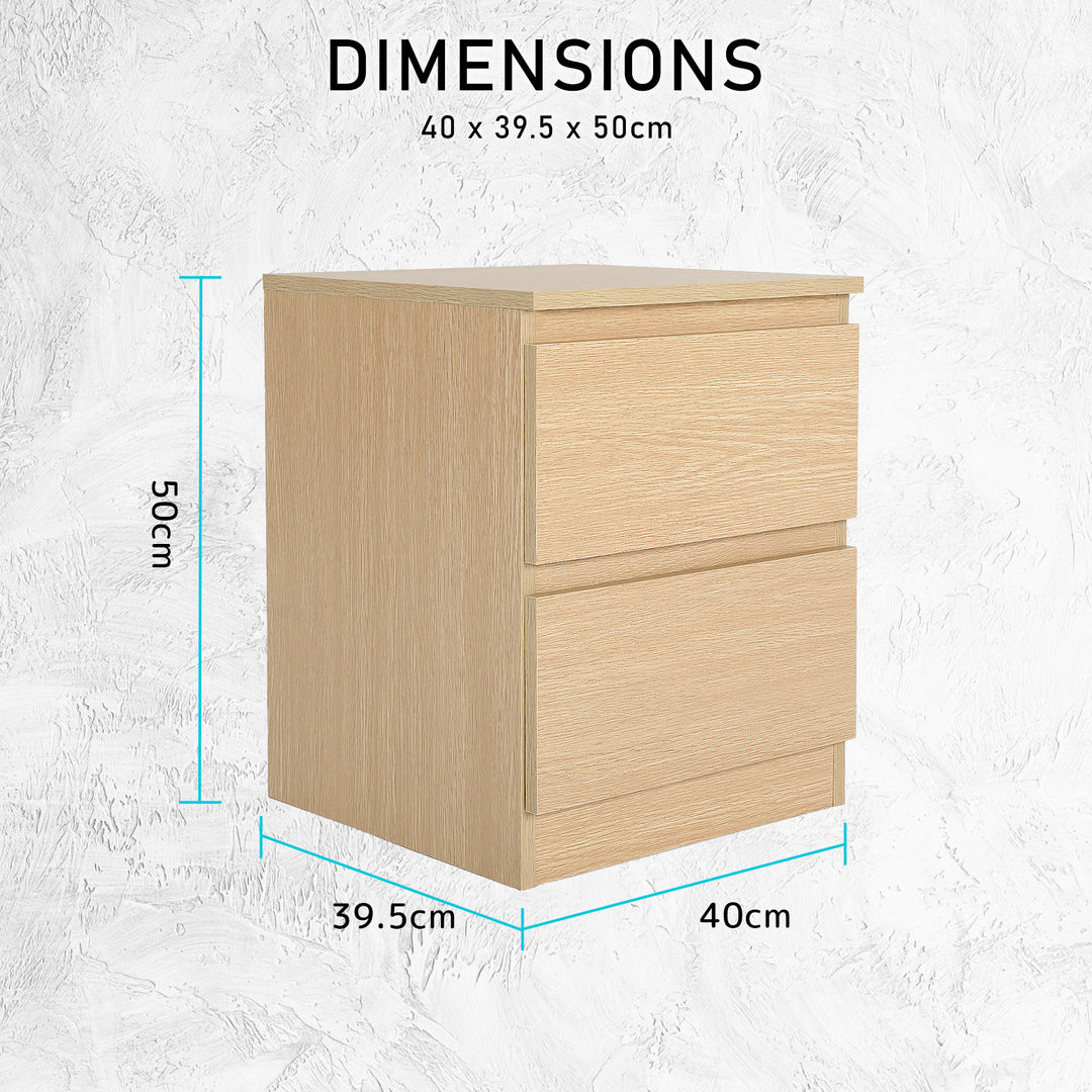 DSZ Product, feed-cond-new, feed-sl-DSZ Freight Payable, new2 X  Bedside Table Side Storage Cabinet Nightstand Bedroom 2 Drawer Joss Oak - Premium Furniture > Bedroom > Bedside Tables from La Bella ! Shop Online Buy Now at S & D's Value Store Family Business Best Customer ServiceDSZ Product, feed-cond-new, feed-sl-DSZ Freight Payable, new