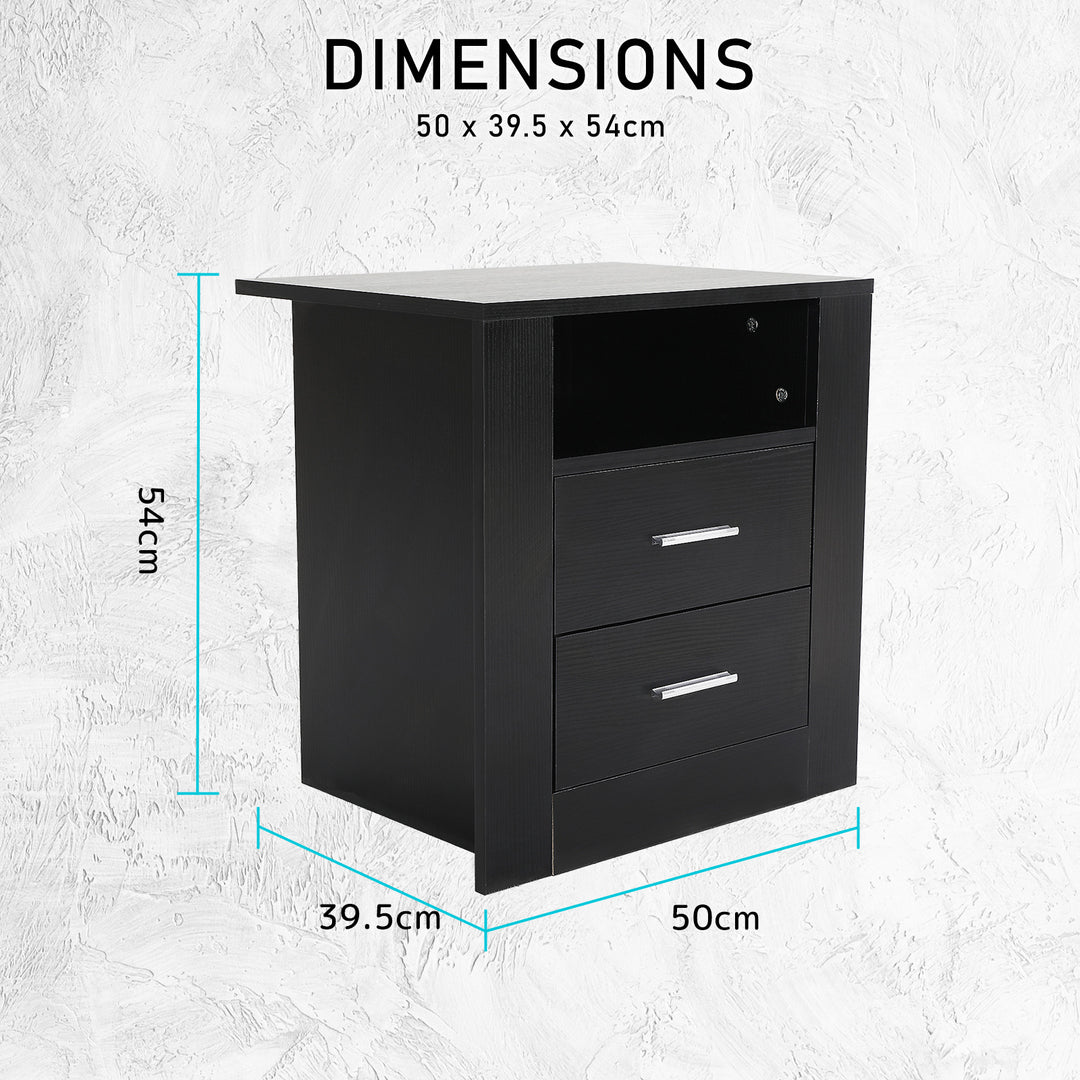 DSZ Product, feed-cond-new, feed-sl-DSZ Freight Payable, newBedside Table Side Storage Cabinet Nightstand Bedroom 2 Drawer 1 Shelf Zuri Black - Premium Furniture > Bedroom > Bedside Tables from La Bella ! Shop Online Buy Now at S & D's Value Store Family Business Best Customer ServiceDSZ Product, feed-cond-new, feed-sl-DSZ Freight Payable, new