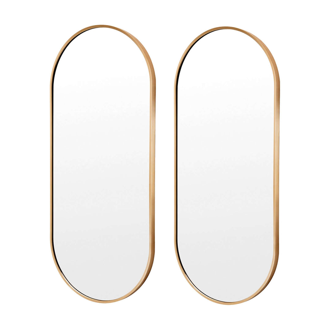 DSZ Product, feed-cond-new, feed-sl-DSZ Freight Payable, new2 Set Wall Mirror Oval Aluminum Frame Bathroom 45 X 100Cm Gold - Premium Home & Garden > Decor > Mirrors from La Bella ! Shop Online Buy Now at S & D's Value Store Family Business Best Customer ServiceDSZ Product, feed-cond-new, feed-sl-DSZ Freight Payable, new