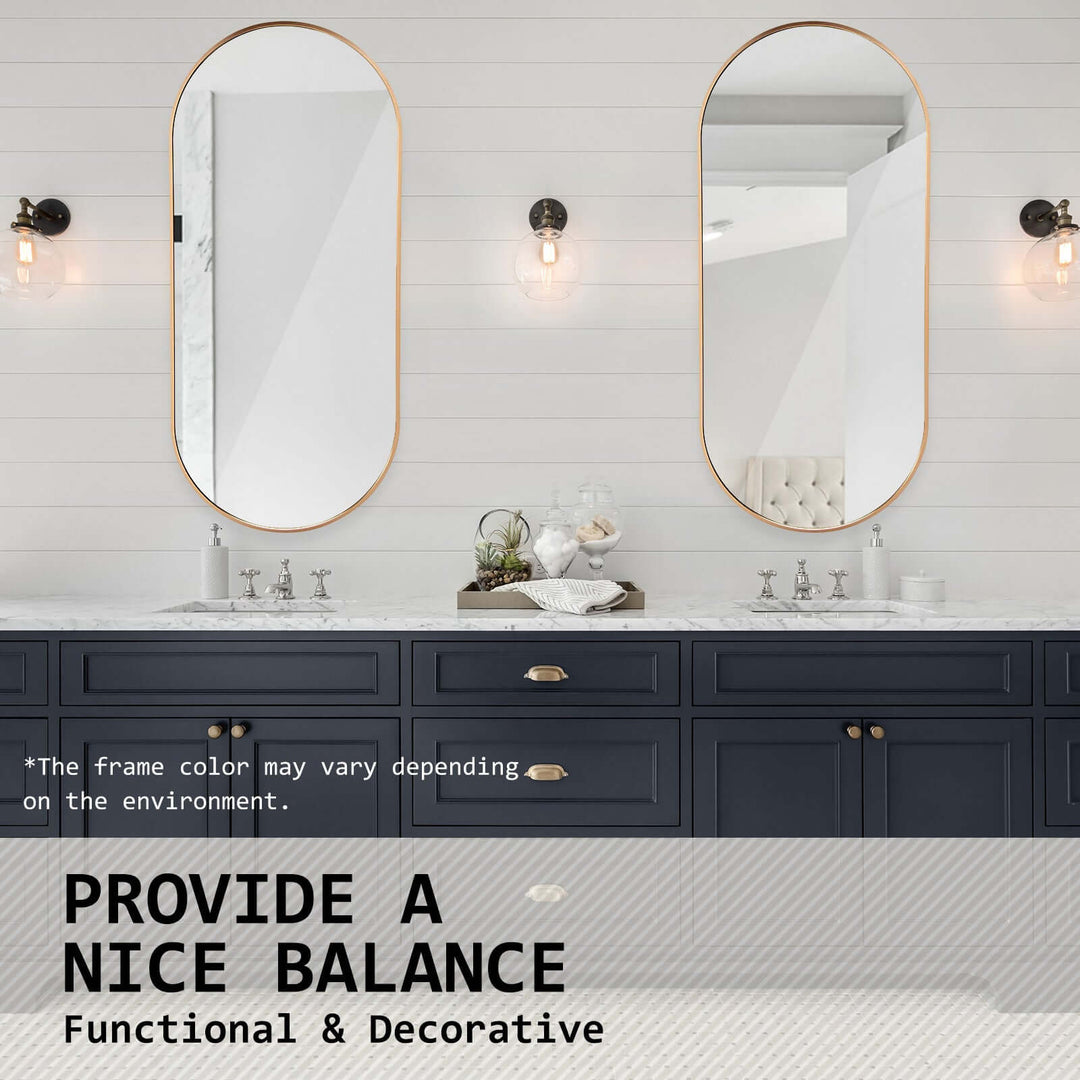 DSZ Product, feed-cond-new, feed-sl-DSZ Freight Payable, new2 Set Wall Mirror Oval Aluminum Frame Bathroom 45 X 100Cm Gold - Premium Home & Garden > Decor > Mirrors from La Bella ! Shop Online Buy Now at S & D's Value Store Family Business Best Customer ServiceDSZ Product, feed-cond-new, feed-sl-DSZ Freight Payable, new