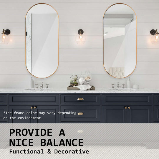 DSZ Product, feed-cond-new, feed-sl-DSZ Freight Payable, new2 Set Wall Mirror Oval Aluminum Frame Bathroom 45 X 100Cm Gold - Premium Home & Garden > Decor > Mirrors from La Bella ! Shop Online Buy Now at S & D's Value Store Family Business Best Customer ServiceDSZ Product, feed-cond-new, feed-sl-DSZ Freight Payable, new