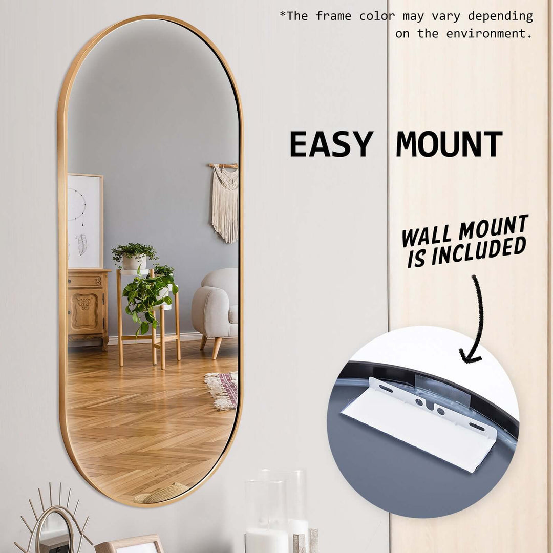 DSZ Product, feed-cond-new, feed-sl-DSZ Freight Payable, new2 Set Wall Mirror Oval Aluminum Frame Bathroom 45 X 100Cm Gold - Premium Home & Garden > Decor > Mirrors from La Bella ! Shop Online Buy Now at S & D's Value Store Family Business Best Customer ServiceDSZ Product, feed-cond-new, feed-sl-DSZ Freight Payable, new