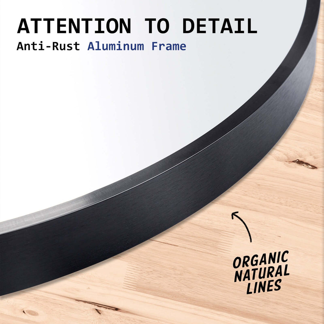 DSZ Product, feed-cond-new, feed-sl-DSZ Freight Payable, new2 Set Wall Mirror Round Aluminum Frame Bathroom 80Cm Black - Premium Home & Garden > Decor > Mirrors from La Bella ! Shop Online Buy Now at S & D's Value Store Family Business Best Customer ServiceDSZ Product, feed-cond-new, feed-sl-DSZ Freight Payable, new