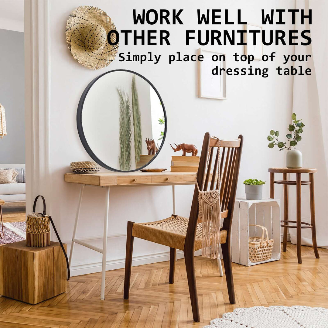 DSZ Product, feed-cond-new, feed-sl-DSZ Freight Payable, new2 Set Wall Mirror Round Aluminum Frame Bathroom 80Cm Black - Premium Home & Garden > Decor > Mirrors from La Bella ! Shop Online Buy Now at S & D's Value Store Family Business Best Customer ServiceDSZ Product, feed-cond-new, feed-sl-DSZ Freight Payable, new