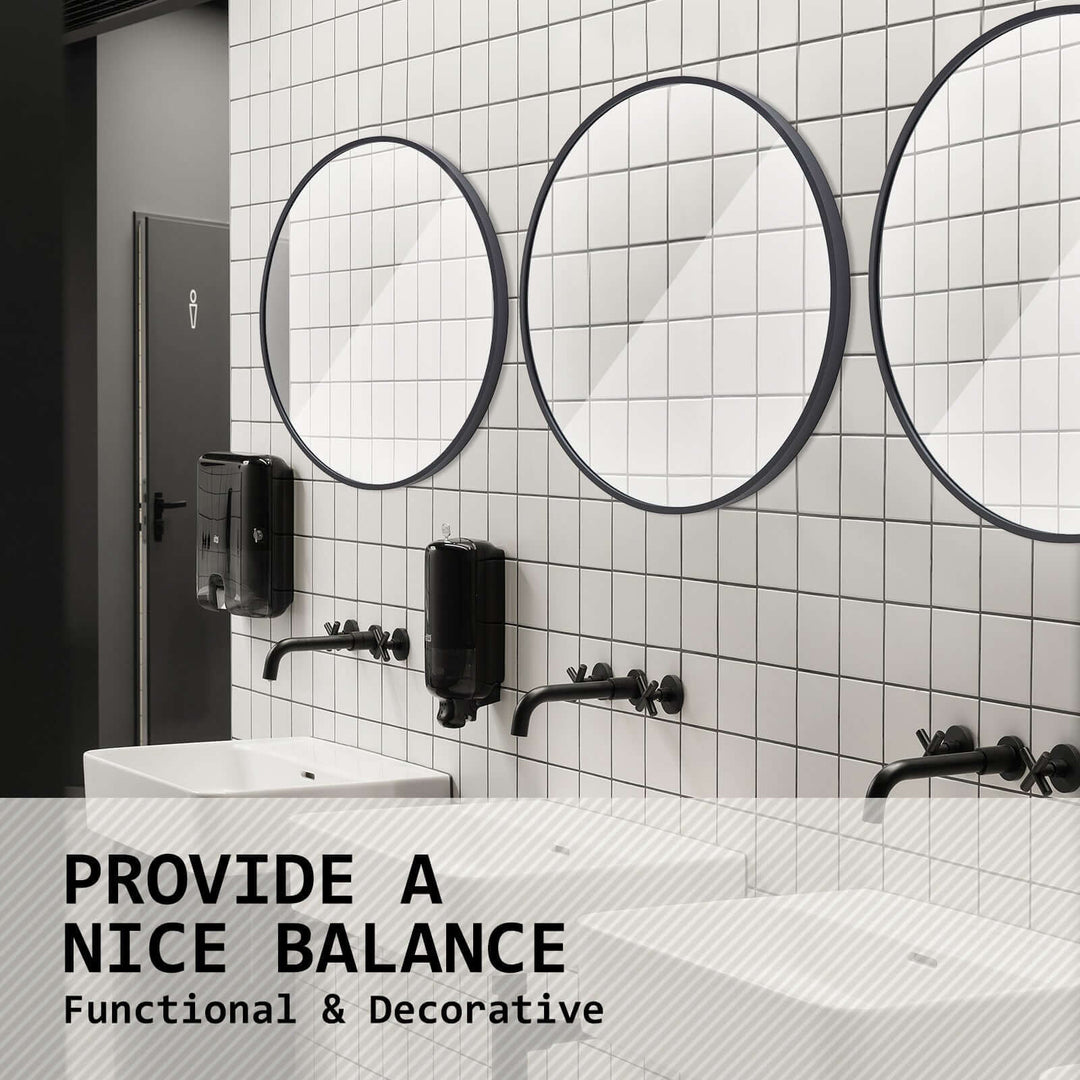 DSZ Product, feed-cond-new, feed-sl-DSZ Freight Payable, new2 Set Wall Mirror Round Aluminum Frame Bathroom 80Cm Black - Premium Home & Garden > Decor > Mirrors from La Bella ! Shop Online Buy Now at S & D's Value Store Family Business Best Customer ServiceDSZ Product, feed-cond-new, feed-sl-DSZ Freight Payable, new