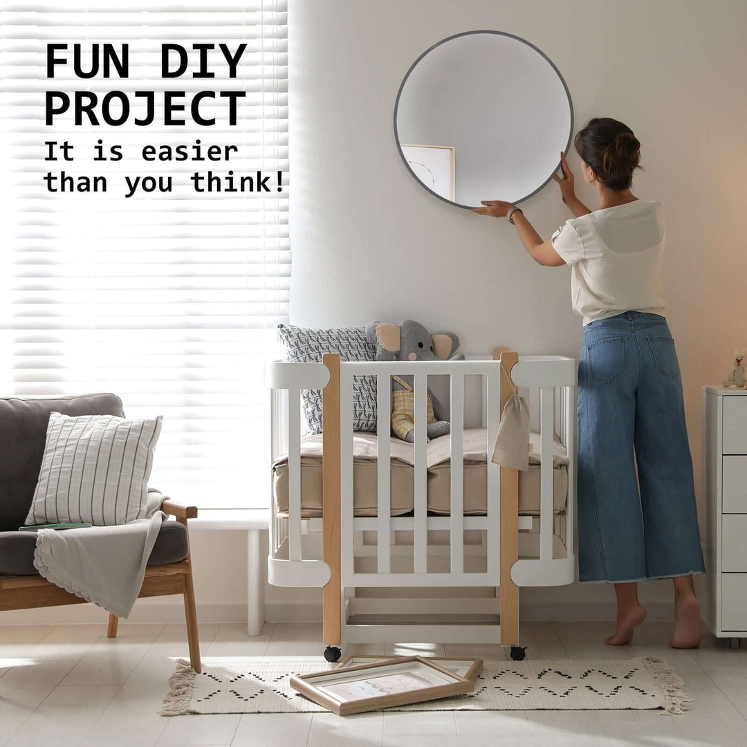 DSZ Product, feed-cond-new, feed-sl-DSZ Freight Payable, new2 Set Wall Mirror Round Aluminum Frame Bathroom 80Cm Black - Premium Home & Garden > Decor > Mirrors from La Bella ! Shop Online Buy Now at S & D's Value Store Family Business Best Customer ServiceDSZ Product, feed-cond-new, feed-sl-DSZ Freight Payable, new