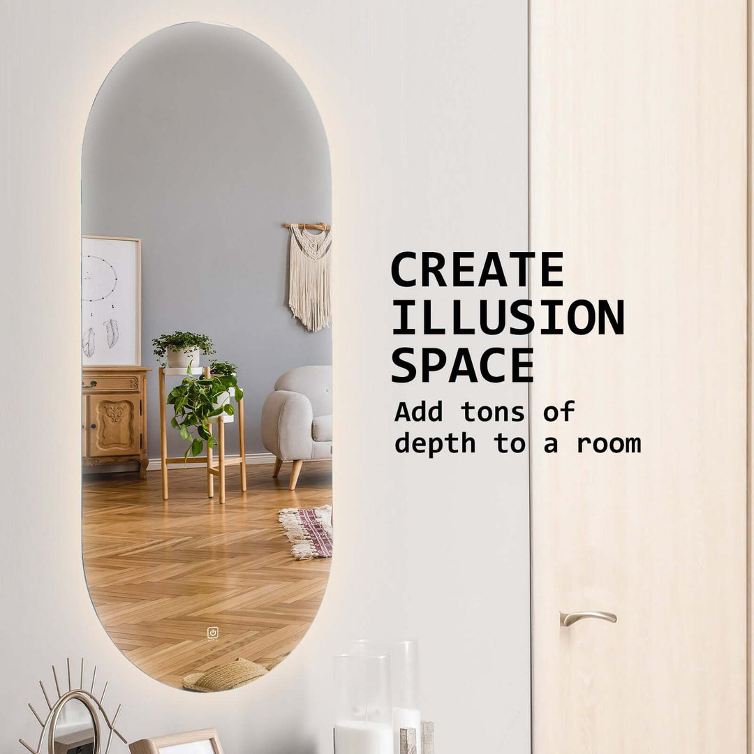 DSZ Product, feed-cond-new, feed-sl-DSZ Freight Payable, newLed Wall Mirror Oval Anti - Fog Bathroom 45 X 100Cm - Premium Home & Garden > Decor > Mirrors from La Bella ! Shop Online Buy Now at S & D's Value Store Family Business Best Customer ServiceDSZ Product, feed-cond-new, feed-sl-DSZ Freight Payable, new