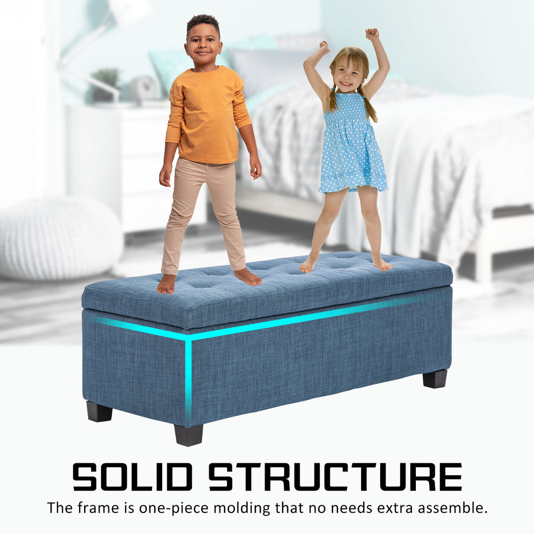 DSZ Product, feed-cond-new, feed-sl-DSZ Freight Payable, newStorage Ottoman Stool 102Cm Fabric Dark Blue - Premium Furniture > Living Room > Ottomans & Footstools from La Bella ! Shop Online Buy Now at S & D's Value Store Family Business Best Customer ServiceDSZ Product, feed-cond-new, feed-sl-DSZ Freight Payable, new