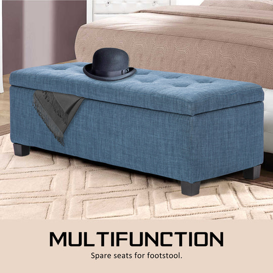 DSZ Product, feed-cond-new, feed-sl-DSZ Freight Payable, newStorage Ottoman Stool 102Cm Fabric Dark Blue - Premium Furniture > Living Room > Ottomans & Footstools from La Bella ! Shop Online Buy Now at S & D's Value Store Family Business Best Customer ServiceDSZ Product, feed-cond-new, feed-sl-DSZ Freight Payable, new