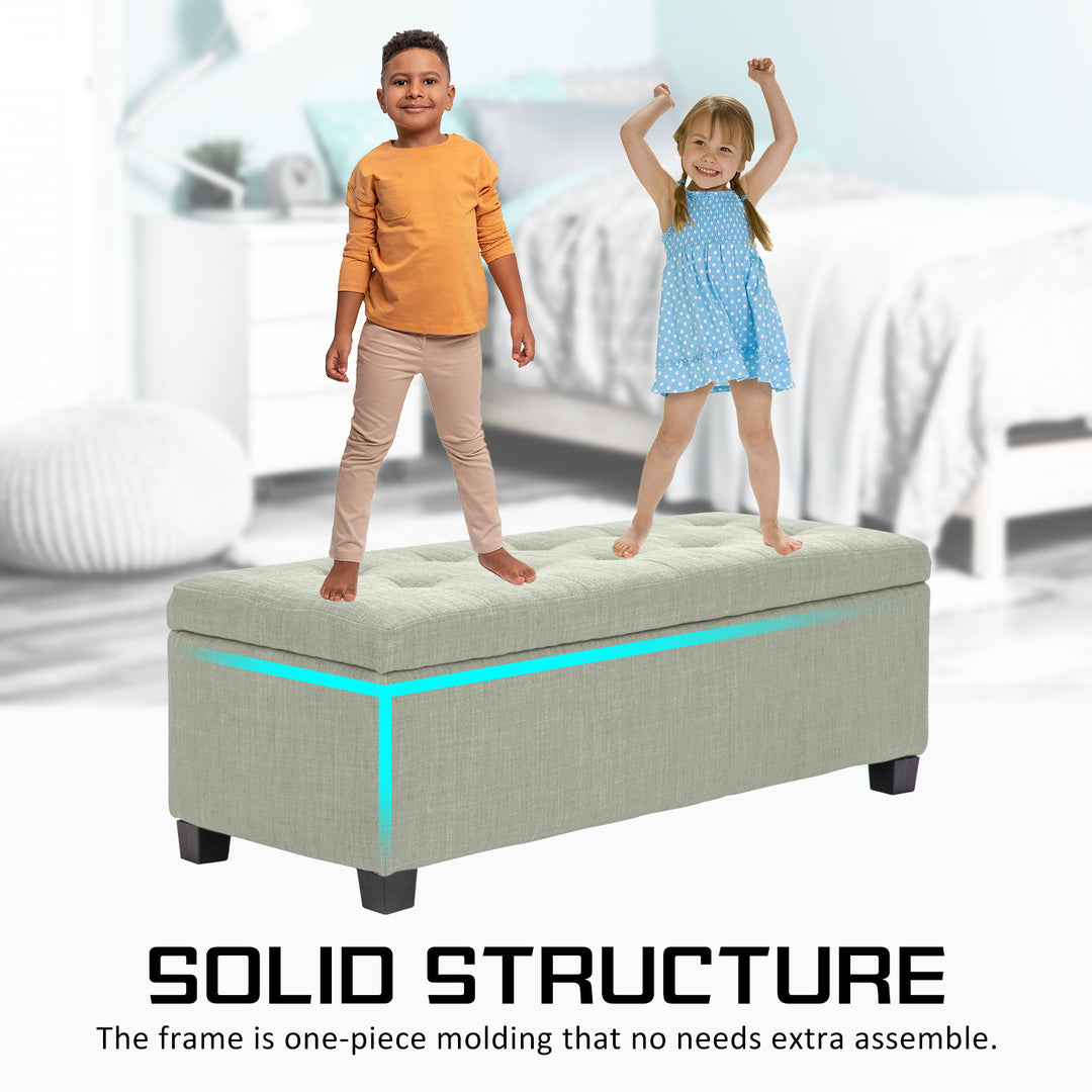 DSZ Product, feed-cond-new, feed-sl-DSZ Freight Payable, newStorage Ottoman Stool 102Cm Fabric Light Green - Premium Furniture > Living Room > Ottomans & Footstools from La Bella ! Shop Online Buy Now at S & D's Value Store Family Business Best Customer ServiceDSZ Product, feed-cond-new, feed-sl-DSZ Freight Payable, new