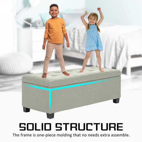 DSZ Product, feed-cond-new, feed-sl-DSZ Freight Payable, newStorage Ottoman Stool 102Cm Fabric Light Green - Premium Furniture > Living Room > Ottomans & Footstools from La Bella ! Shop Online Buy Now at S & D's Value Store Family Business Best Customer ServiceDSZ Product, feed-cond-new, feed-sl-DSZ Freight Payable, new