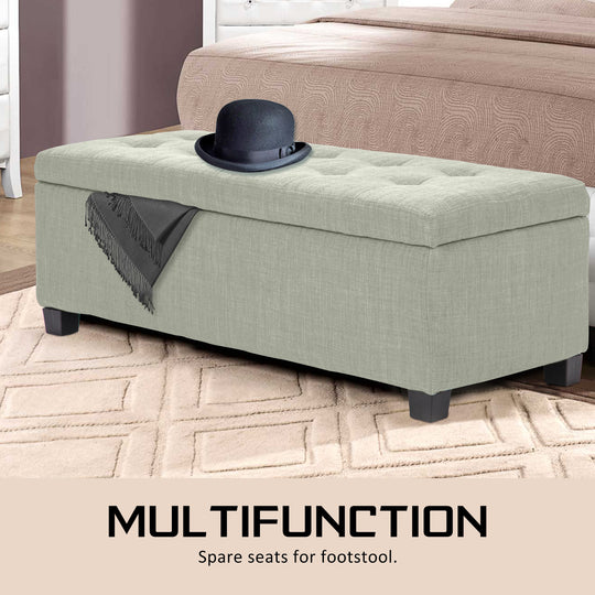 DSZ Product, feed-cond-new, feed-sl-DSZ Freight Payable, newStorage Ottoman Stool 102Cm Fabric Light Green - Premium Furniture > Living Room > Ottomans & Footstools from La Bella ! Shop Online Buy Now at S & D's Value Store Family Business Best Customer ServiceDSZ Product, feed-cond-new, feed-sl-DSZ Freight Payable, new