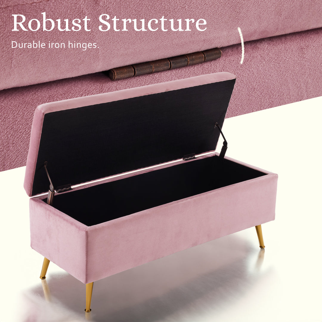 DSZ Product, feed-cond-new, feed-sl-DSZ Freight Payable, newStorage Ottoman Stool Bench Seat 110Cm Velvet Pink - Premium Furniture > Living Room > Ottomans & Footstools from La Bella ! Shop Online Buy Now at S & D's Value Store Family Business Best Customer ServiceDSZ Product, feed-cond-new, feed-sl-DSZ Freight Payable, new