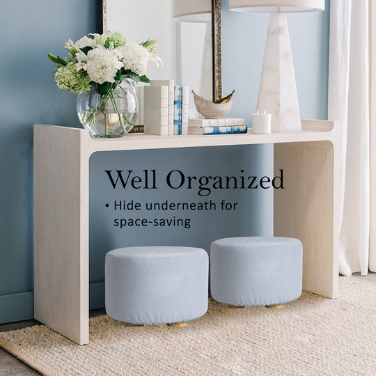 _label_, DSZ Product, feed-cond-new, feed-sl-free shipping, free-shipping, newFabric Ottoman Round Wooden Leg Foot Stool - Light Blue - Premium Furniture > Living Room > Ottomans & Footstools from La Bella ! Shop Online Buy Now at S & D's Value Store Family Business Best Customer Service_label_, DSZ Product, feed-cond-new, feed-sl-free shipping, free-shipping, new