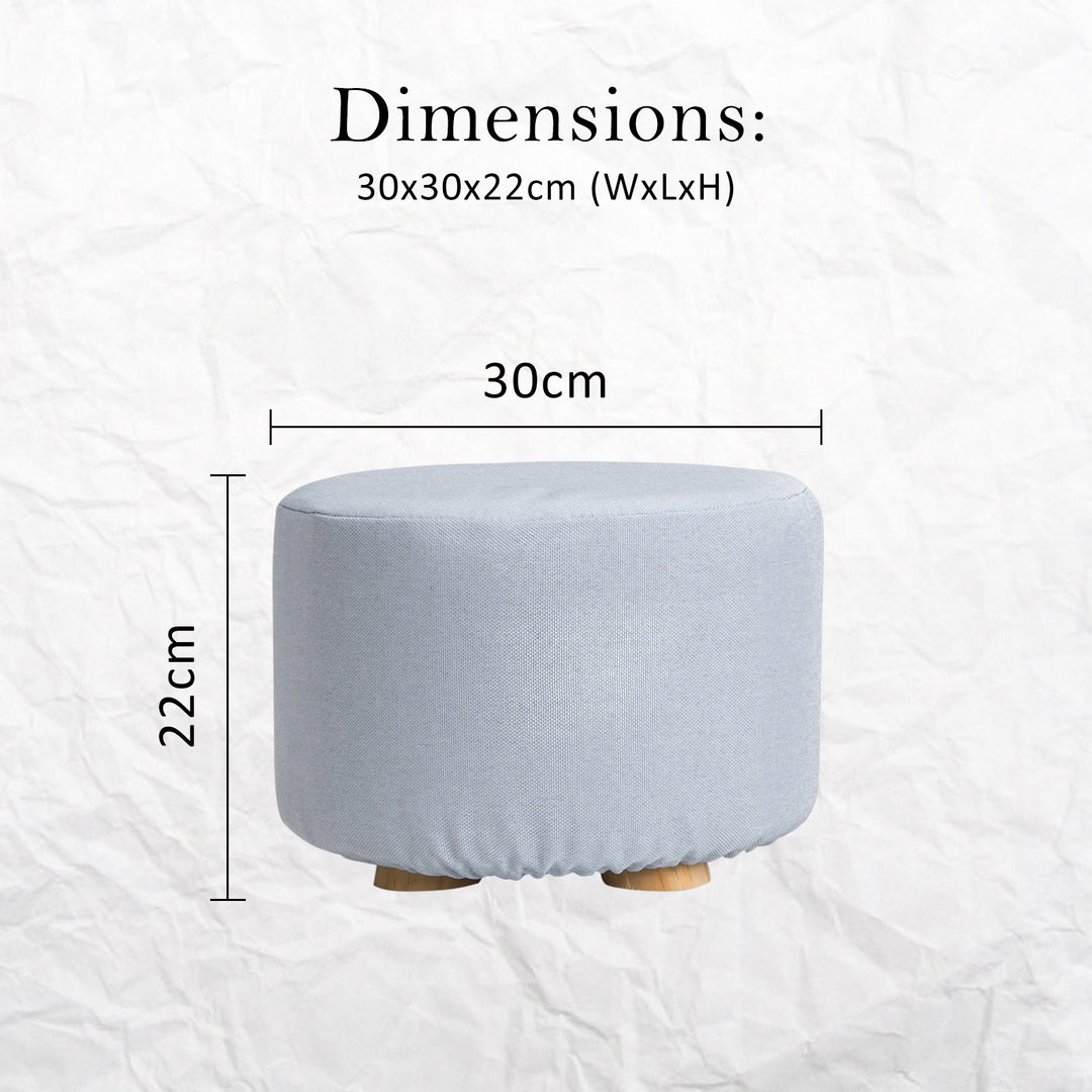 _label_, DSZ Product, feed-cond-new, feed-sl-free shipping, free-shipping, newFabric Ottoman Round Wooden Leg Foot Stool - Light Blue - Premium Furniture > Living Room > Ottomans & Footstools from La Bella ! Shop Online Buy Now at S & D's Value Store Family Business Best Customer Service_label_, DSZ Product, feed-cond-new, feed-sl-free shipping, free-shipping, new