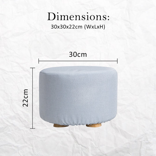 _label_, DSZ Product, feed-cond-new, feed-sl-free shipping, free-shipping, newFabric Ottoman Round Wooden Leg Foot Stool - Light Blue - Premium Furniture > Living Room > Ottomans & Footstools from La Bella ! Shop Online Buy Now at S & D's Value Store Family Business Best Customer Service_label_, DSZ Product, feed-cond-new, feed-sl-free shipping, free-shipping, new