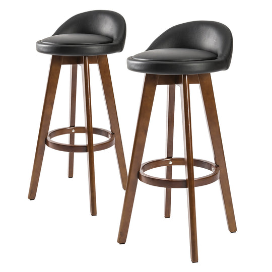 DSZ Product, feed-cond-new, feed-sl-DSZ Freight Payable, new2 X  Wooden Bar Stool Dining Chair Leather Leila 72Cm Black Brown - Premium Furniture > Bar Stools & Chairs > Table & Bar Stools from La Bella ! Shop Online Buy Now at S & D's Value Store Family Business Best Customer ServiceDSZ Product, feed-cond-new, feed-sl-DSZ Freight Payable, new