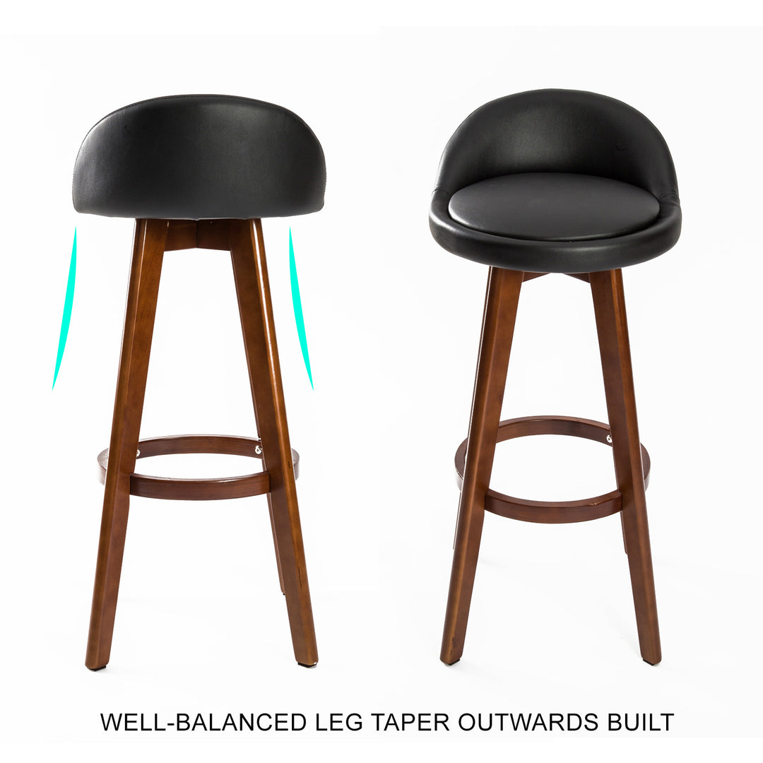 DSZ Product, feed-cond-new, feed-sl-DSZ Freight Payable, new2 X  Wooden Bar Stool Dining Chair Leather Leila 72Cm Black Brown - Premium Furniture > Bar Stools & Chairs > Table & Bar Stools from La Bella ! Shop Online Buy Now at S & D's Value Store Family Business Best Customer ServiceDSZ Product, feed-cond-new, feed-sl-DSZ Freight Payable, new