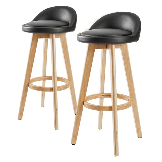 DSZ Product, feed-cond-new, feed-sl-DSZ Freight Payable, new2 X  Wooden Bar Stool Dining Chair Leather Leila 72Cm Black - Premium Furniture > Bar Stools & Chairs > Table & Bar Stools from La Bella ! Shop Online Buy Now at S & D's Value Store Family Business Best Customer ServiceDSZ Product, feed-cond-new, feed-sl-DSZ Freight Payable, new