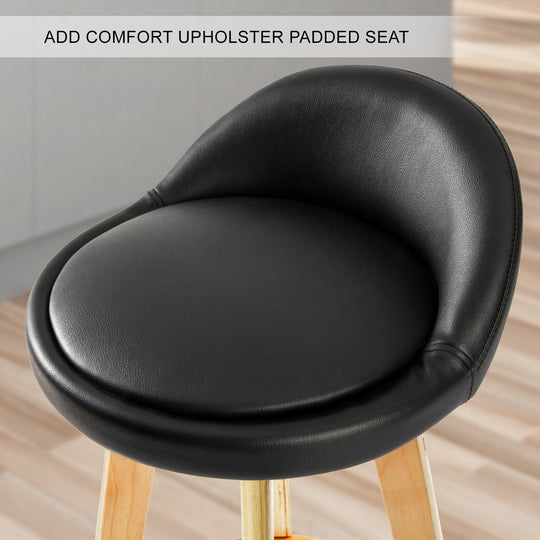 DSZ Product, feed-cond-new, feed-sl-DSZ Freight Payable, new2 X  Wooden Bar Stool Dining Chair Leather Leila 72Cm Black - Premium Furniture > Bar Stools & Chairs > Table & Bar Stools from La Bella ! Shop Online Buy Now at S & D's Value Store Family Business Best Customer ServiceDSZ Product, feed-cond-new, feed-sl-DSZ Freight Payable, new