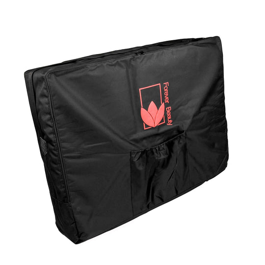 Portable black massage table carry bag with strong zipper and reinforced strap, Ideal for DIY therapy transport, Affordable quality.