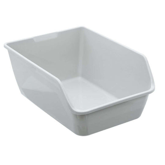 XL portable cat litter tray with high walls and raised back design for minimal mess and easy cleaning.