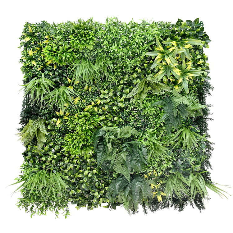 Affordable 1 sqm artificial plant wall grass panel with lush green foliage for DIY vertical garden decor.