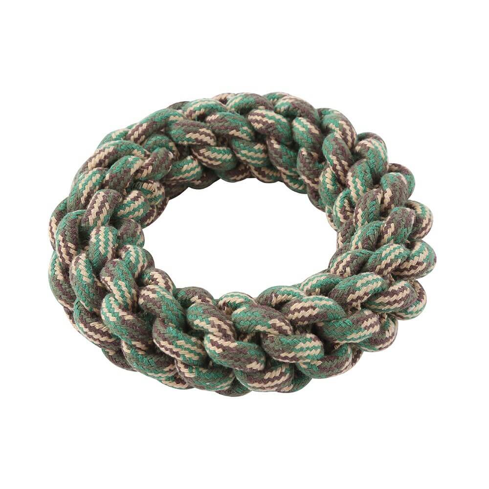 YES4PETS cotton rope braided ring dog toy, durable and affordable chew play dental toy, 20cm diameter.