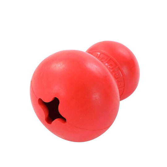 Durachew Rubber Gourd toy for dogs, red chew toy for dental hygiene and treat hiding, affordable quality pet play.