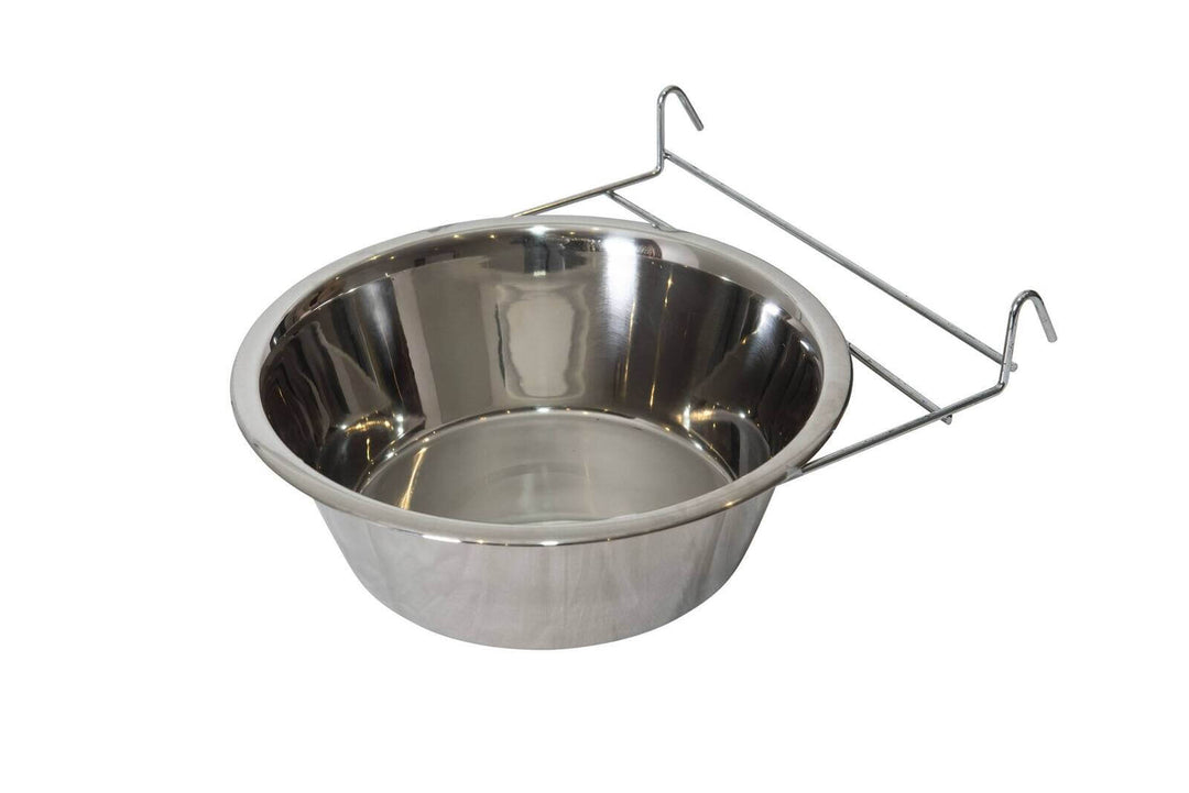 YES4PETS stainless steel pet bowl feeder with easy clip attachment, 2.8L capacity, dishwasher safe, and affordable quality.