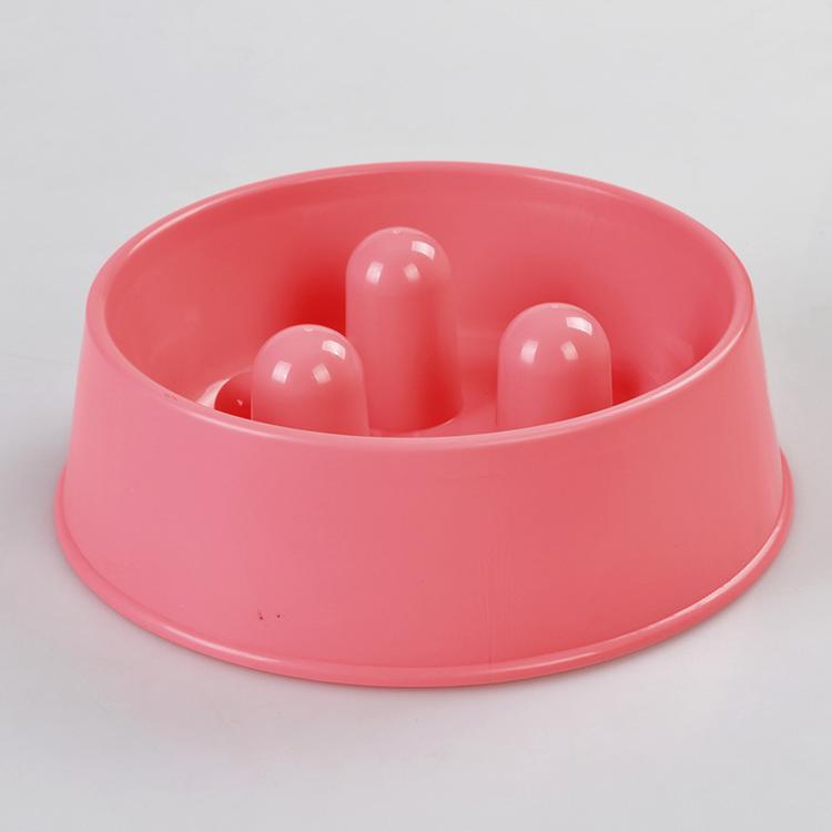 YES4PETS pink medium anti-gulp feeder bowl for dogs and cats, promotes slow eating and digestion.