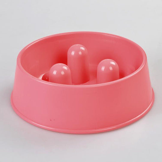 YES4PETS pink medium anti-gulp feeder bowl for dogs and cats, promotes slow eating and digestion.