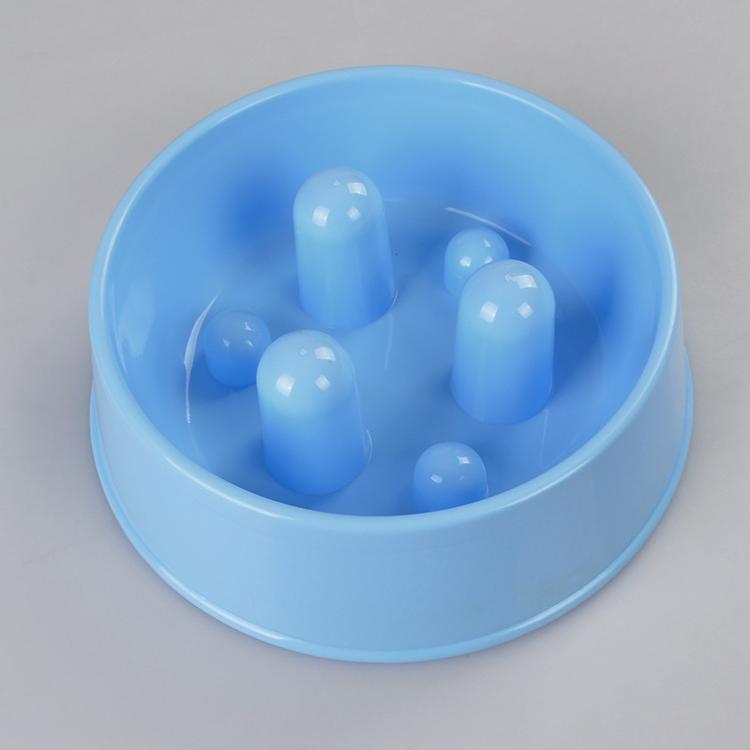 XL anti gulp feeder bowl in blue, designed to slow pet eating and promote digestion.