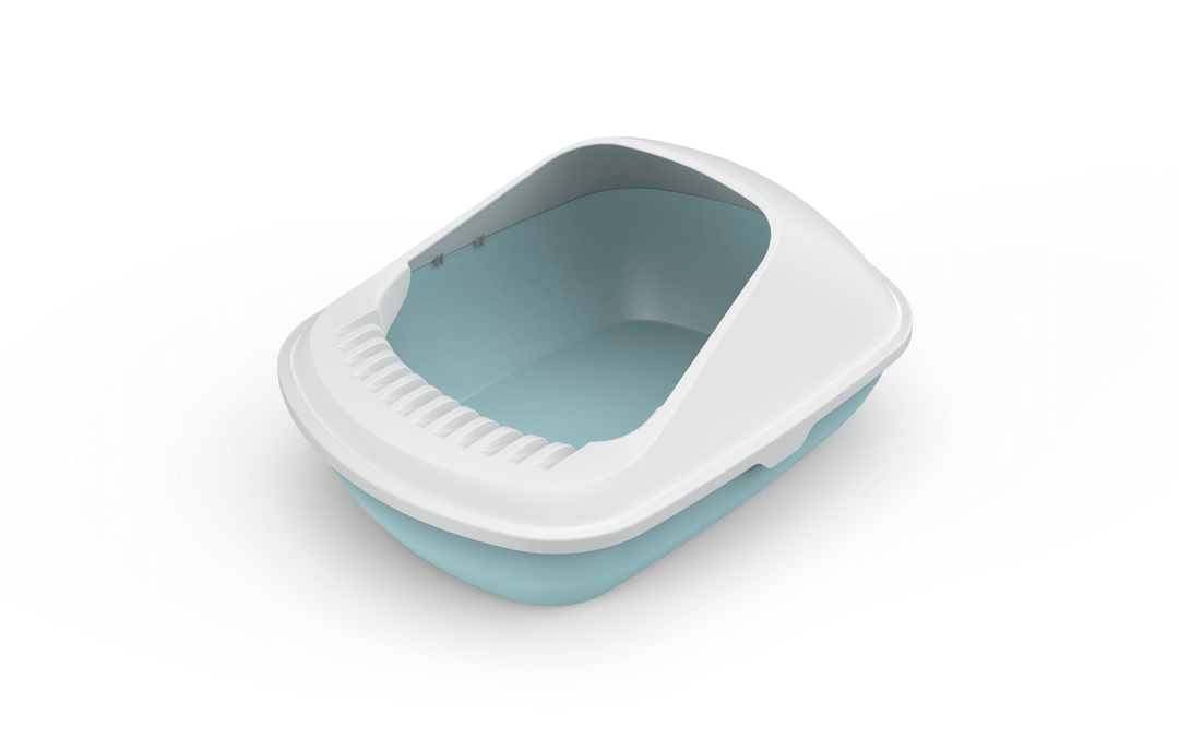 YES4PETS medium cat litter box tray in blue, semi-enclosed design for cleanliness and pet comfort. Affordable and easy to clean.