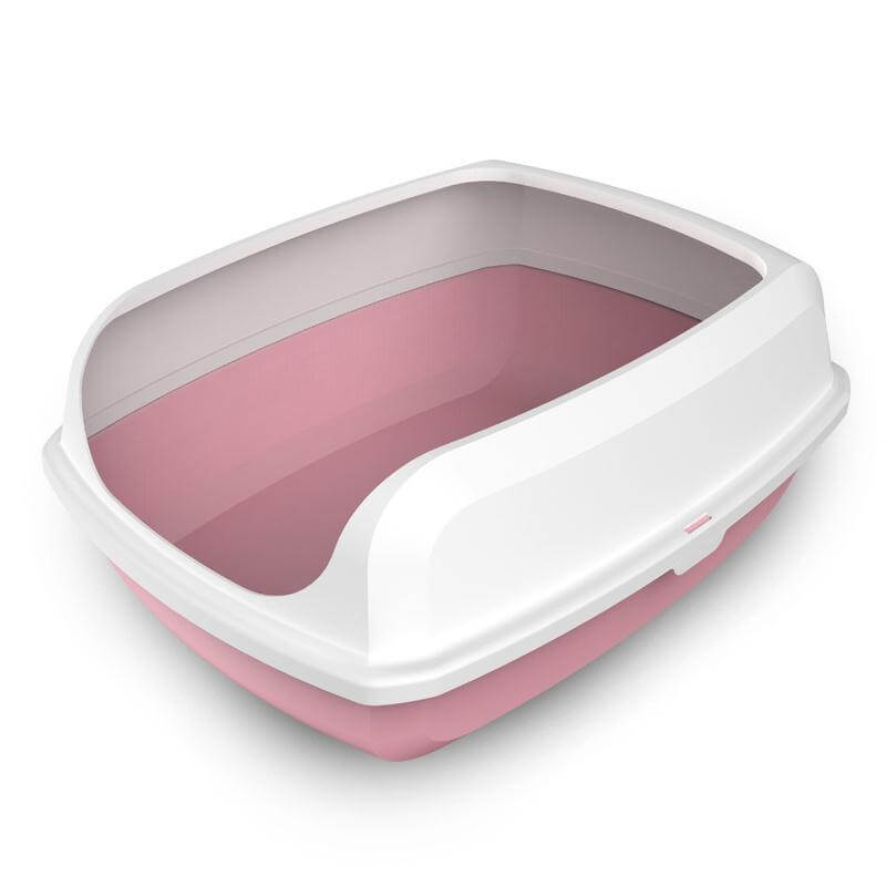 YES4PETS portable cat litter box tray in pink with high sides for minimal mess and easy cleaning. Affordable quality for your pet.